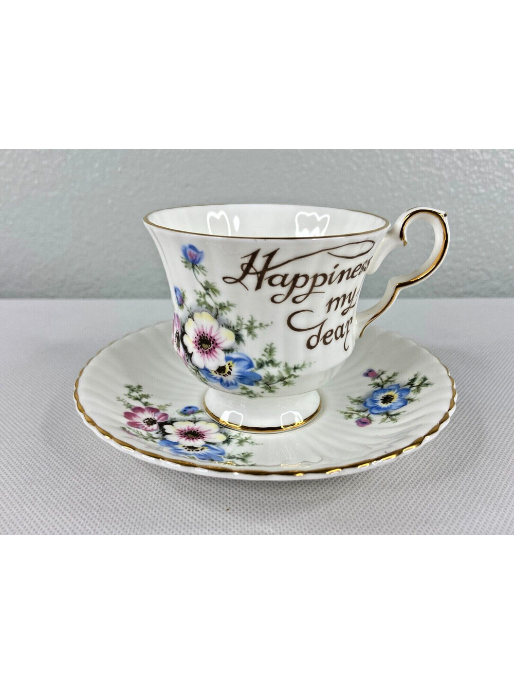 Royal Windsor Happiness My Dear Tea Cup & Saucer Floral